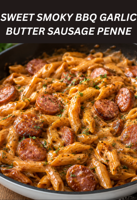 sweet smoky bbq garlic butter sausage penne