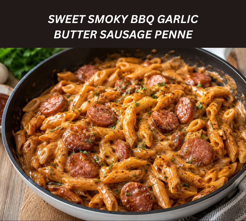 sweet smoky bbq garlic butter sausage penne