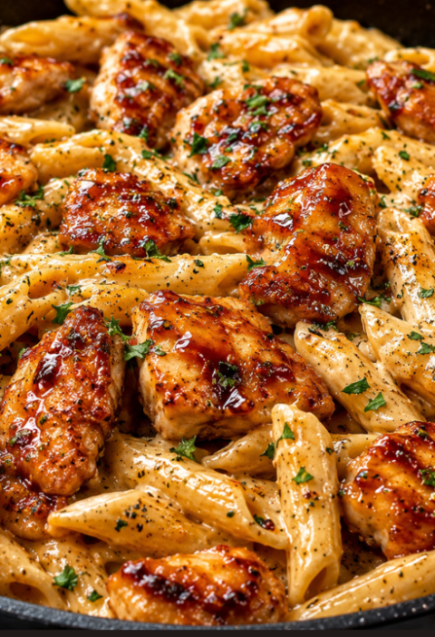 Sticky Smoky Ranch Honey Chicken Pasta