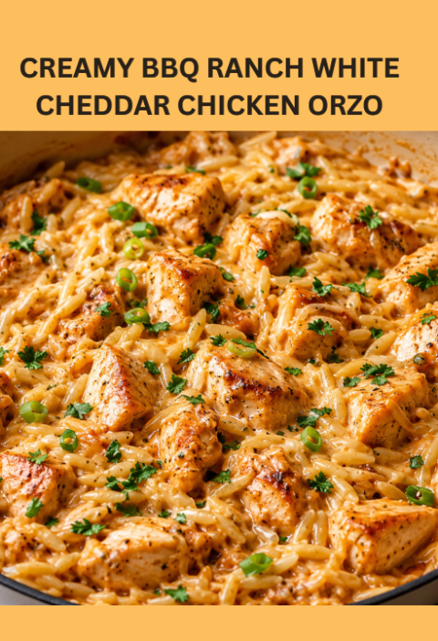 Creamy BBQ Ranch White Cheddar Chicken Orzo