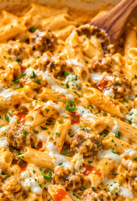 Creamy Buffalo Ranch Sausage Pasta