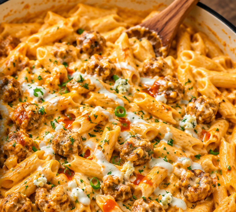 Creamy Buffalo Ranch Sausage Pasta