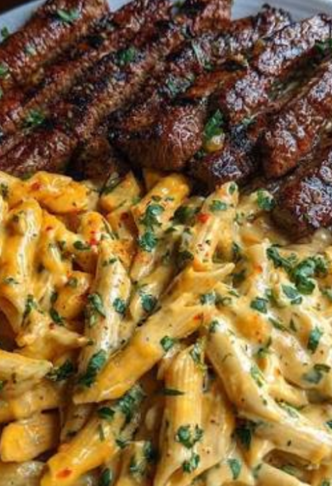 Creamy Cajun Parmesan Steak Penne