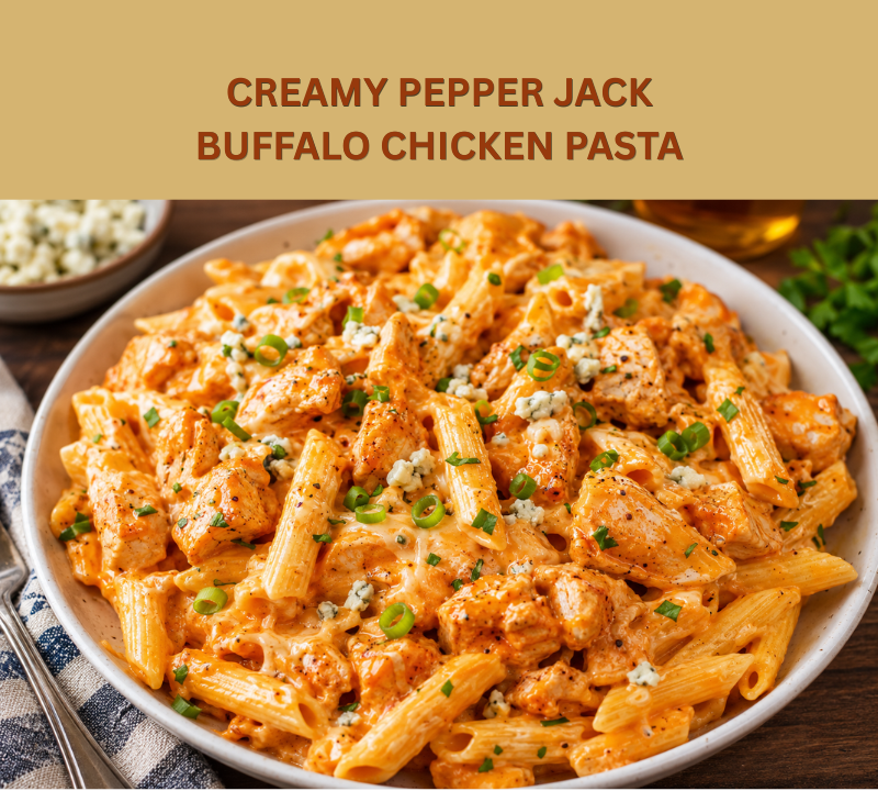 Creamy Pepper Jack Buffalo Chicken Pasta