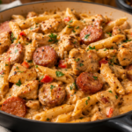 Creamy Buffalo Ranch Sausage Pasta (One-Skillet Dinner)