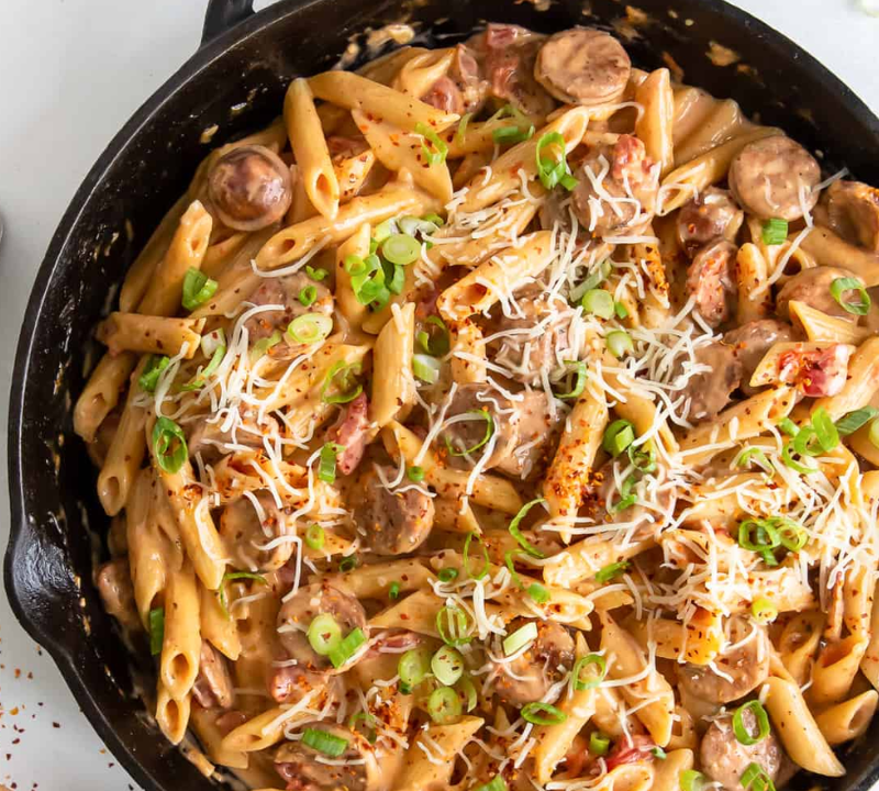 One-Pan Garlic Butter Cajun Sausage Penne