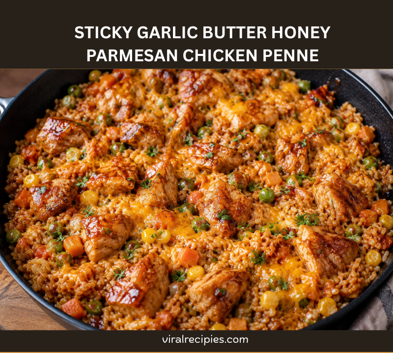 One-Pan Honey BBQ Cheddar Chicken & Rice Recipe