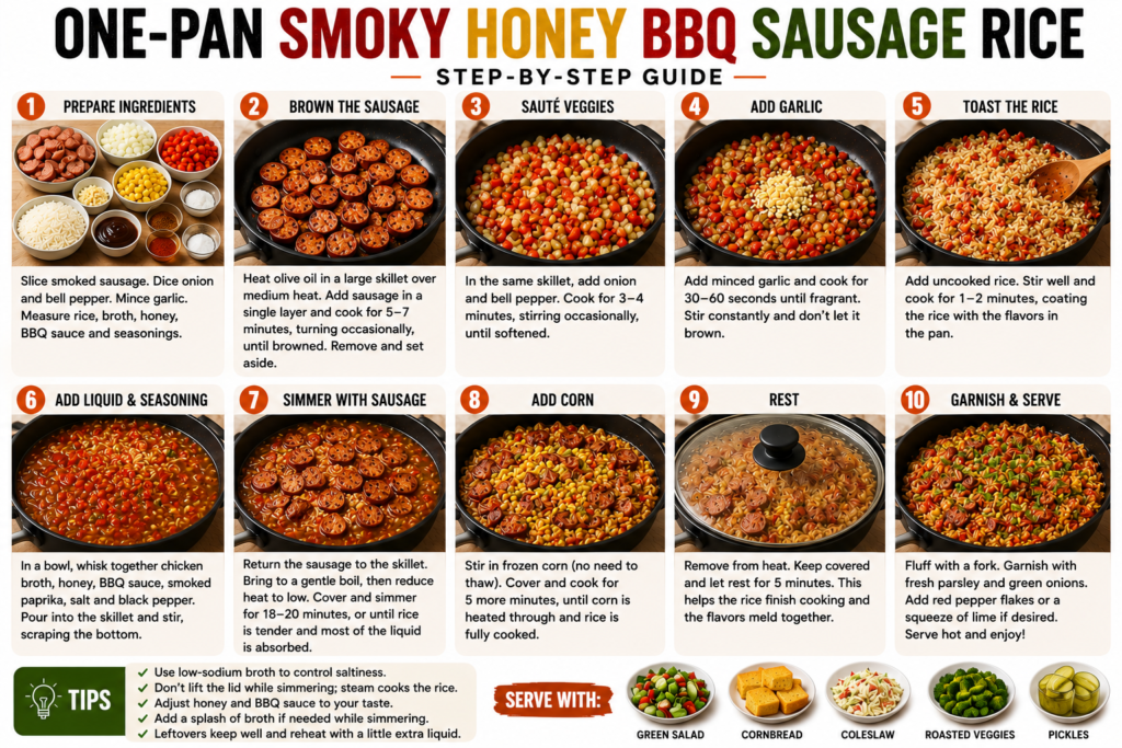One-Pan Smoky Honey BBQ Sausage Rice