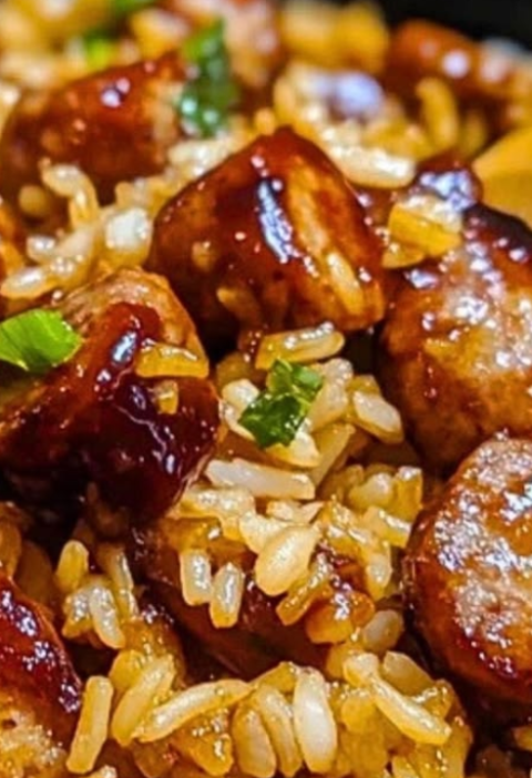 One-Pan Smoky Honey BBQ Sausage Rice