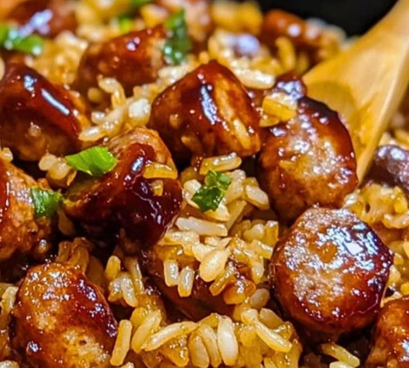 One-Pan Smoky Honey BBQ Sausage Rice