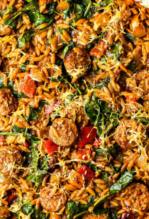 One-Pot Honey Garlic Butter Ranch Sausage and Orzo
