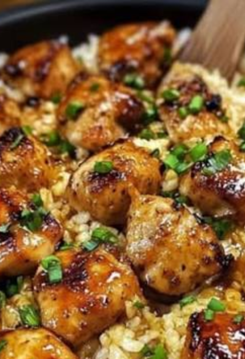 Sticky Honey Garlic Butter Chicken Rice