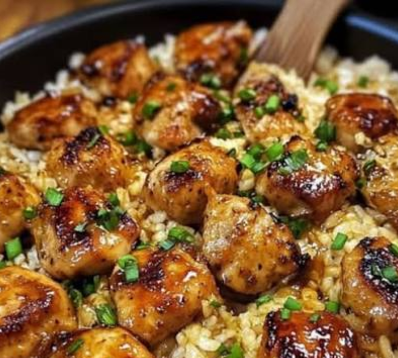 Sticky Honey Garlic Butter Chicken Rice