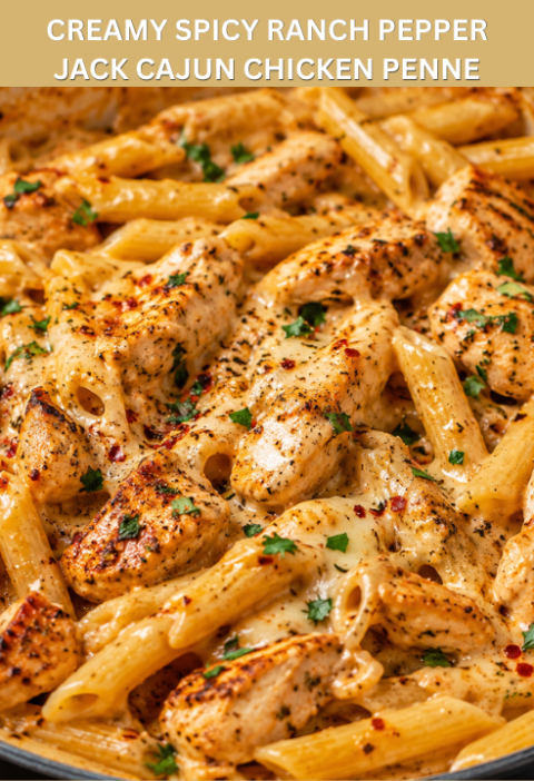creamy spicy ranch pepper jack cajun chicken penne