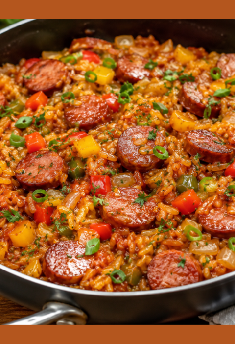 one pan bold honey bbq sausage rice