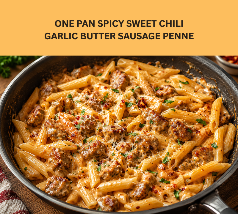 one pan spicy sweet chili garlic butter sausage penne