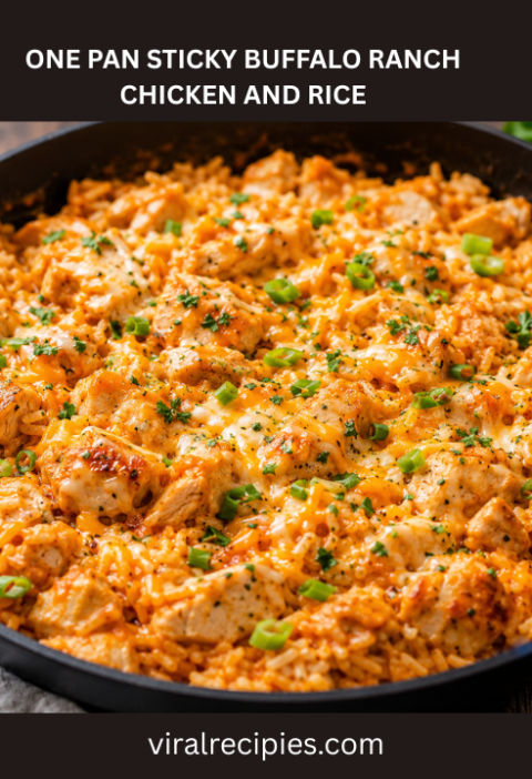 one pan sticky buffalo ranch chicken and rice