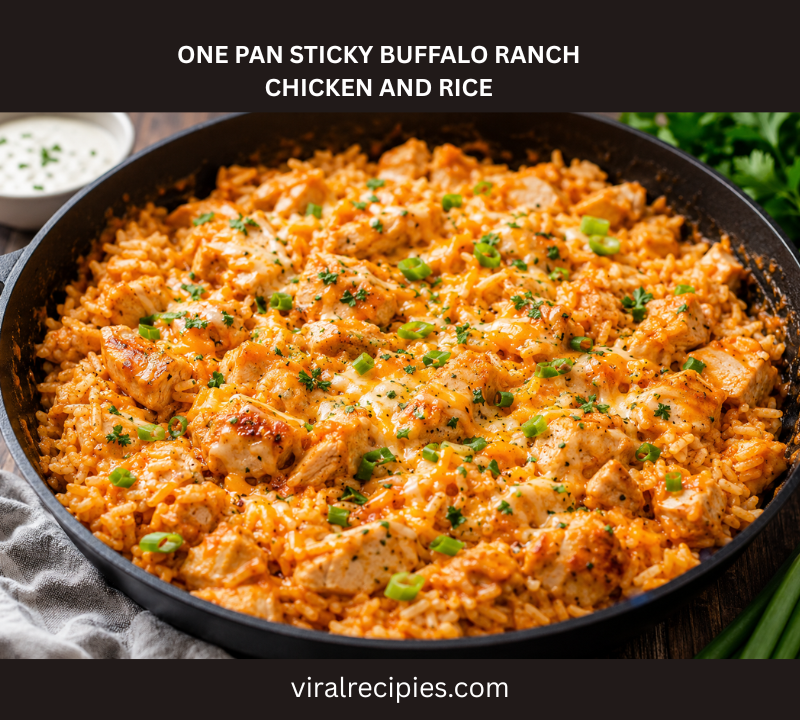 one pan sticky buffalo ranch chicken and rice