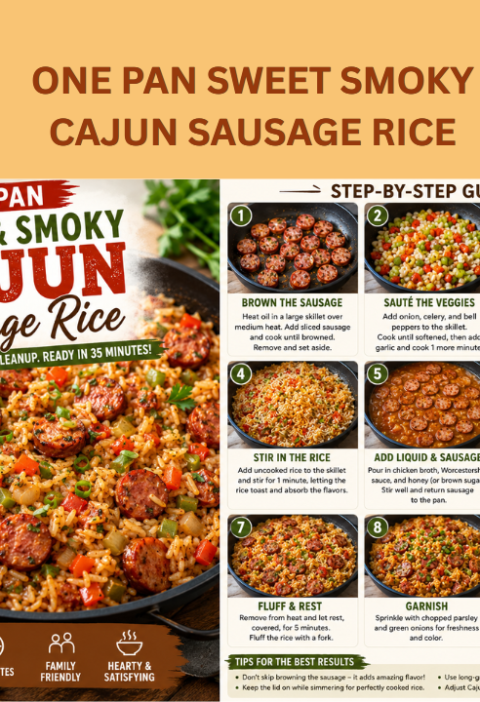 one pan sweet smoky cajun sausage rice