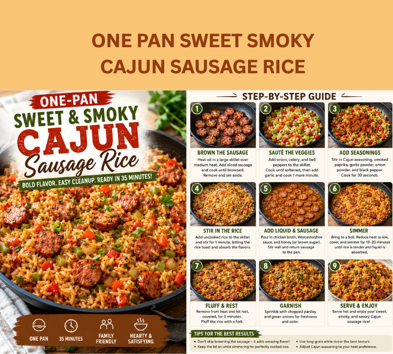 one pan sweet smoky cajun sausage rice