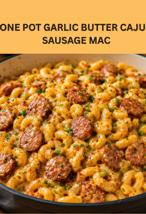 one pot garlic butter cajun sausage mac