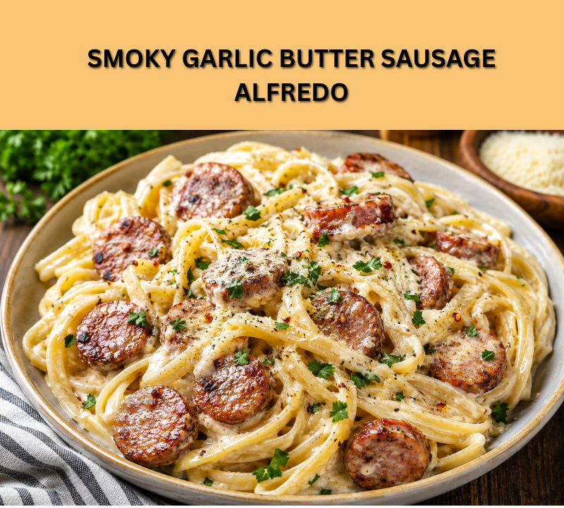 smoky garlic butter sausage alfredo