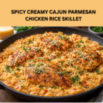 Creamy White Cheddar Garlic Butter Chicken Rice Skillet