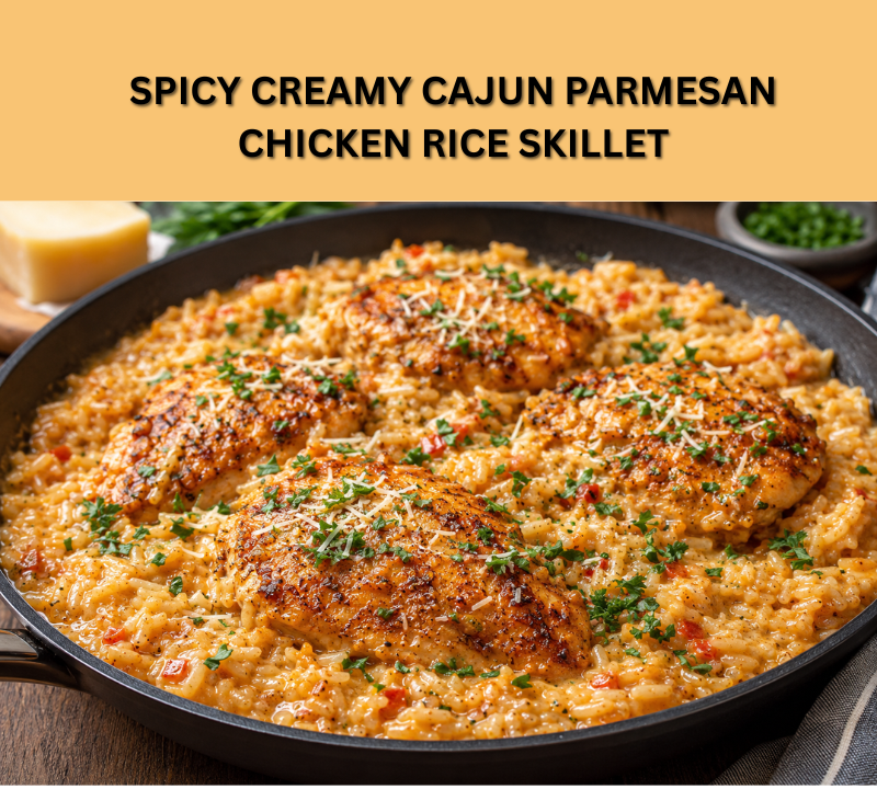 One-Pan Creamy Cajun Parmesan Chicken and Rice
