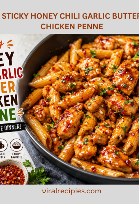 sticky honey chili garlic butter chicken penne