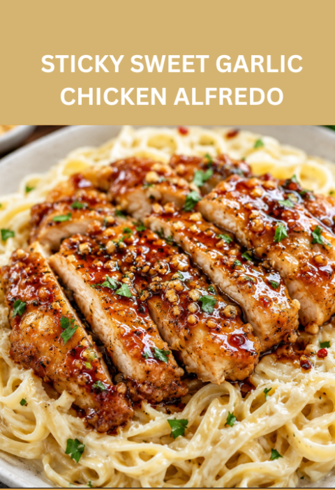 sticky sweet garlic chicken alfredo