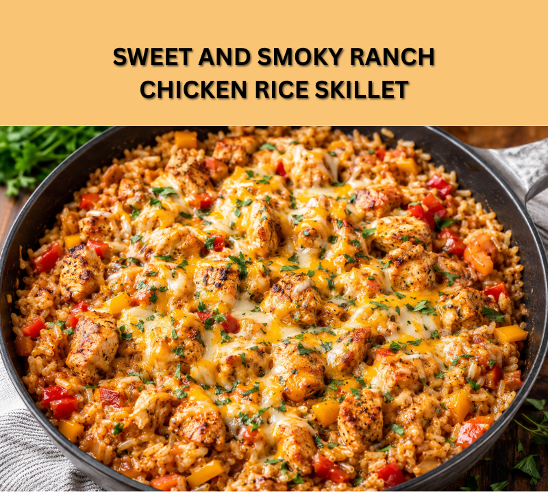 sweet and smoky ranch chicken rice skillet