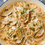 Creamy Garlic Butter Pepper Jack Chicken Orzo
