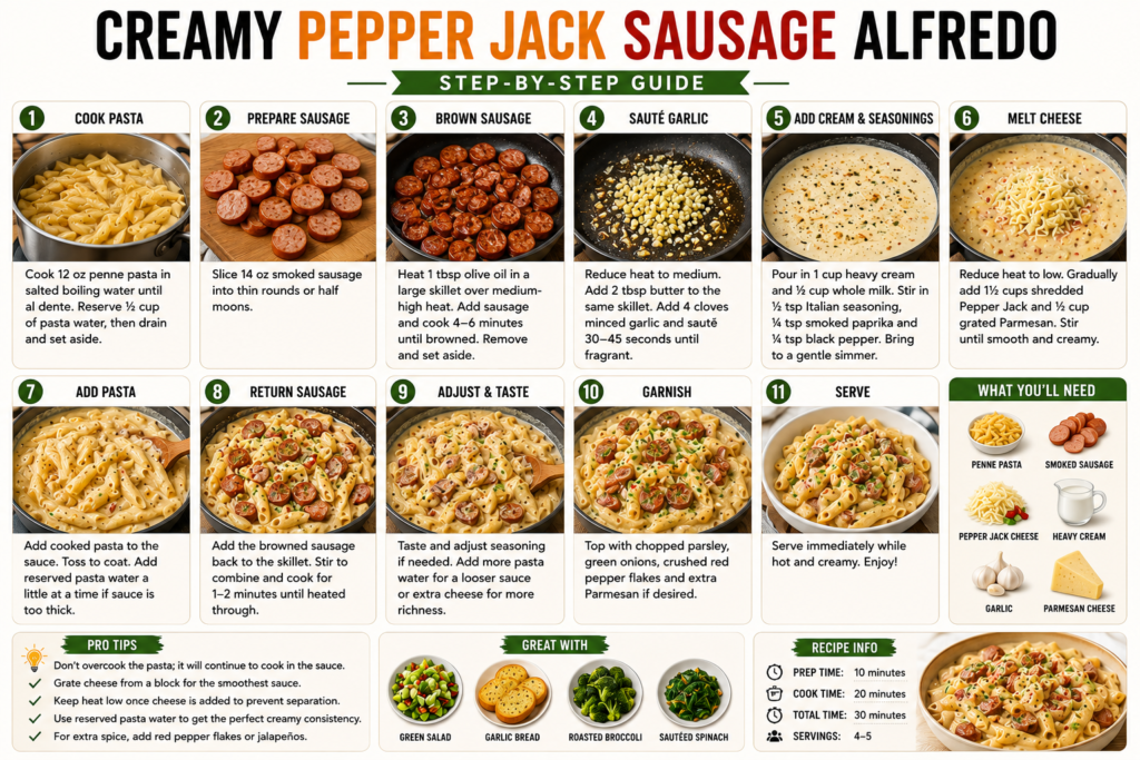 Creamy Pepper Jack Sausage Alfredo
