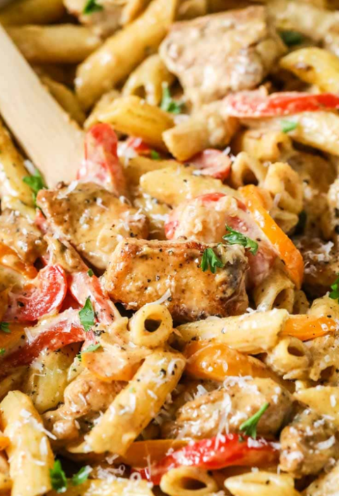 Creamy Sweet Chili Cajun Sausage and Cheddar Penne
