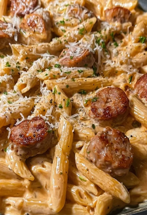 Creamy Sweet Chili Honey Garlic Sausage Pasta