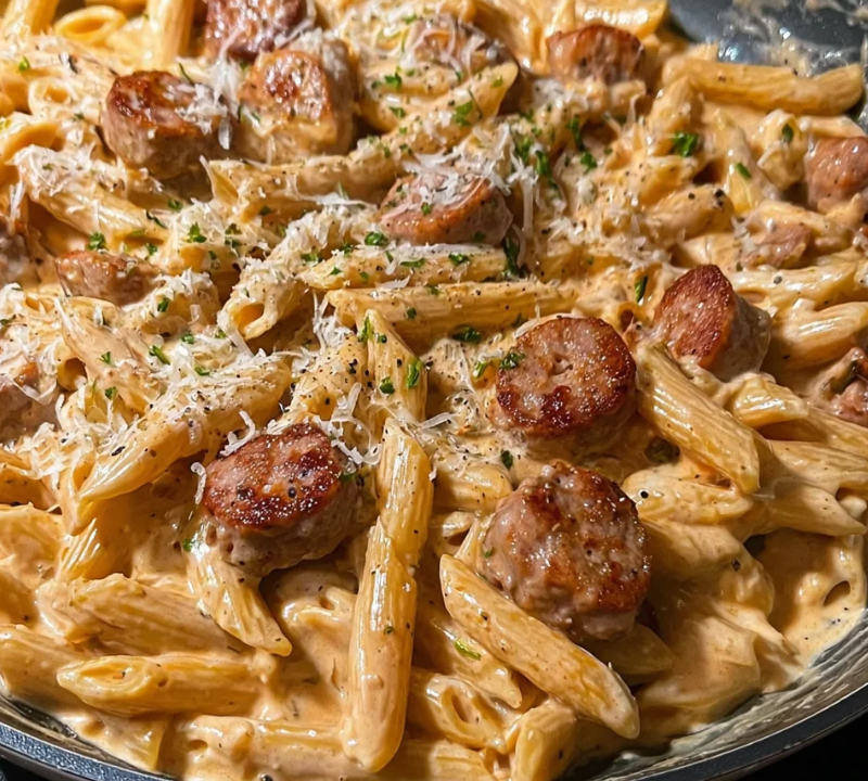 Creamy Sweet Chili Honey Garlic Sausage Pasta