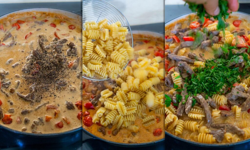 One-Pot Creamy Ranch Cajun Steak Pasta