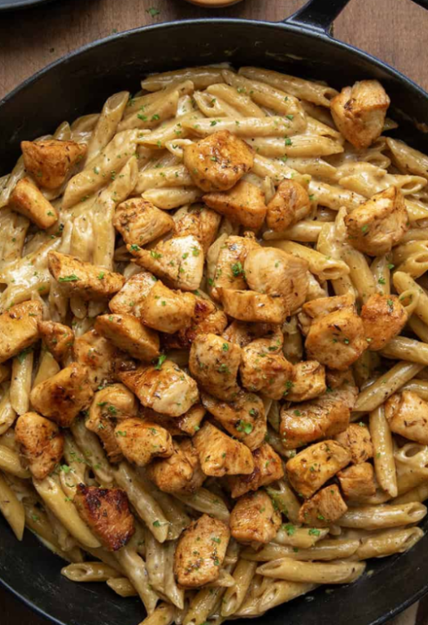 One-Pot Creamy Ranch Cajun Steak Pasta