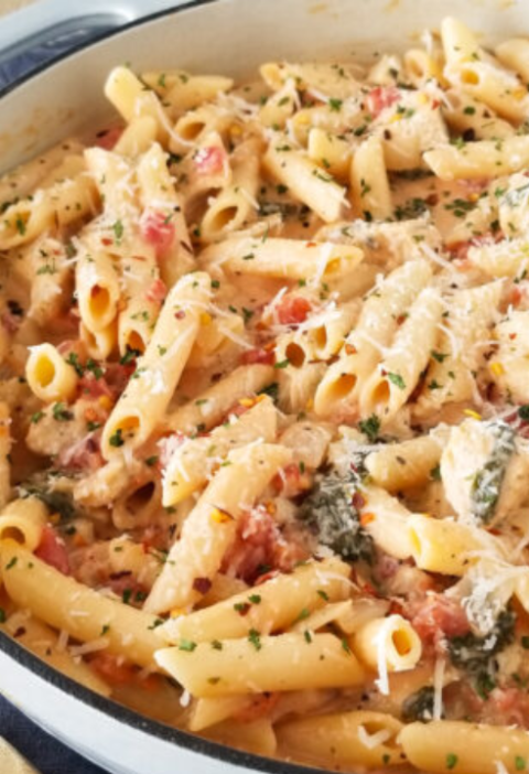 One-Pot Creamy Smoky BBQ Chicken Penne