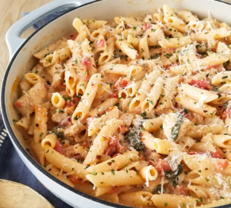 One-Pot Creamy Smoky BBQ Chicken Penne