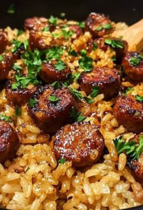 One-Pot Sweet & Smoky Cajun Honey Garlic Sausage and Rice