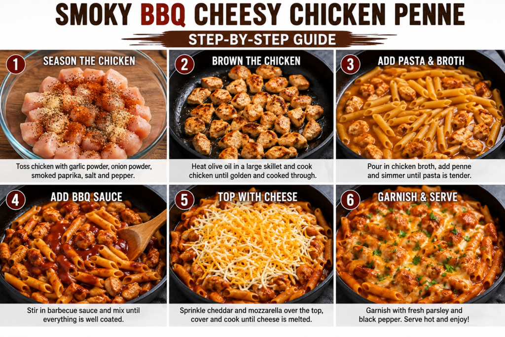 Smoky BBQ Cheesy Chicken Penne