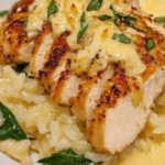 Spicy Buffalo Garlic Butter Chicken with Parmesan Rice