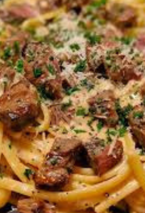 creamy smoky bbq steak and cheddar pasta skillet