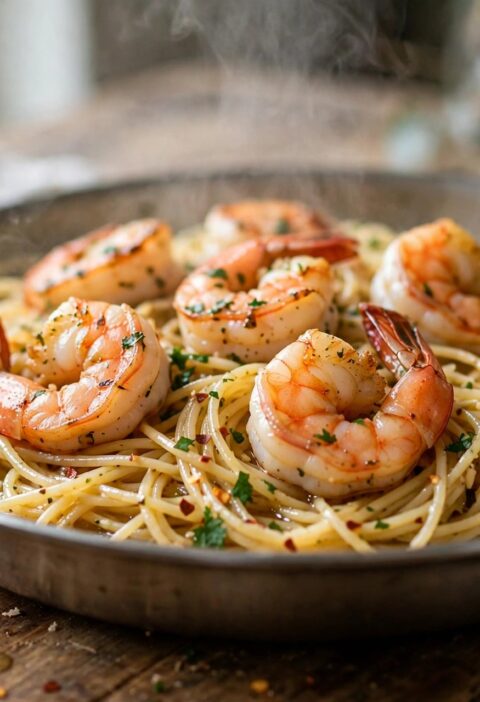Garlic Butter Shrimp Scampi with Angel Hair Pasta